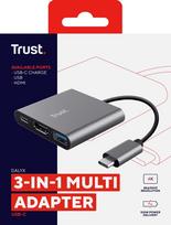 5a usb c laidas - Adapteris Trust Dalyx 3 in 1 USB-C, HDMI, 0.01 m, sidabro - 4 nuotrauka