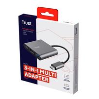 5a usb c laidas - Adapteris Trust Dalyx 3 in 1 USB-C, HDMI, 0.01 m, sidabro - 5 nuotrauka