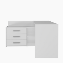 balta komoda - Kampinis rašomasis stalas + komoda DANY 120x50xH76 balta - 5 nuotrauka