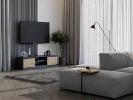tv stand - TV staliukas Topeshop RTV 140 - Antracitas/Artisan (Anthracite/Artisan) - 2 nuotrauka