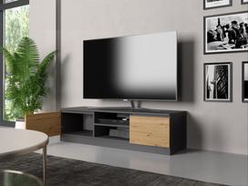 tv stand - TV staliukas Topeshop RTV 140 - Antracitas/Artisan (Anthracite/Artisan) - 3 nuotrauka