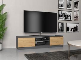 tv stand - TV staliukas Topeshop RTV 140 - Antracitas/Artisan (Anthracite/Artisan) - 4 nuotrauka