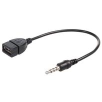 usb 3.0 to usb 3.0 cable - Maclean Plug USB Female To 3.5mm Jack Male 0.23m Black - 4 nuotrauka