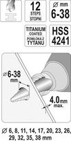 23 mm graztas metalui - Pakopinis grąžtas Yato YT-44740; 6-38 mm - 2 nuotrauka