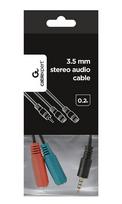 3.5mm to 2x 3.5mm - Gembird Cable Mini Jack to Mini Jack x2 0.2m - 3 nuotrauka
