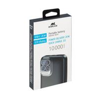 10000 power bank - RivaCase VA2511, 10000mAh, 20W, USB-C, LCD, juodas (black) - 3 nuotrauka