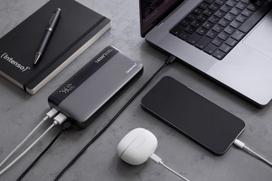 140w usb c - Intenso HE25000 25000mAh 140W Juoda (Black) / Pilka (Grey) - 4 nuotrauka