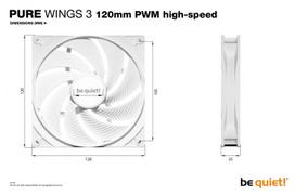 120mm fan - be quiet! Pure Wings 3 120mm PWM High-Speed White - 2 nuotrauka