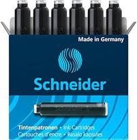Rašalo kapsulės Schneider, juodos (Black), 6 vnt.