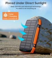 isorine baterija 20000mah solar - Choetech B567  3x USB 20000mAh 20W | QC 18W | Qi 10W (juodas-oranžinis) - 3 nuotrauka