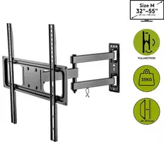laikiklis 55 coliu televizoriui - Laikiklis Goobay | TV Wall Mount Basic | FULLMOTION (M) | Wall mount | Black - 9 nuotrauka