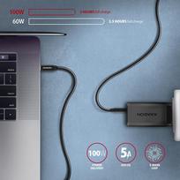 usb to c - Axagon Data and charging USB 3.2 Gen 2 cable lengh 1 m. PD 100W, 5A, 4K HD video. Black braided. | BUCM32-CM10AB - 3 nuotrauka
