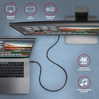 usb to c - Axagon Data and charging USB 3.2 Gen 2 cable lengh 1 m. PD 100W, 5A, 4K HD video. Black braided. | BUCM32-CM10AB - 8 nuotrauka