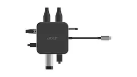 usb type c port - Acer HP.DSCAB.013 7-in-1 USB-C Docking Station Juoda, Sidabras (Black, Silver) - 4 nuotrauka