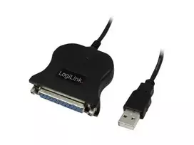8 pin kabelis - Logilink USB 2.0 adapteris prie Paralel (LPT) DB25, 1,8m Juodas (Black) - 2 nuotrauka