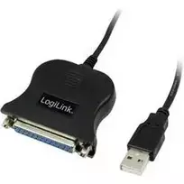 8 pin kabelis - Logilink USB 2.0 adapteris prie Paralel (LPT) DB25, 1,8m Juodas (Black) - 3 nuotrauka