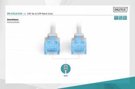 kabeliai ftp cat5e - Digitus CAT 5e FTP/STP Patch Cable Grey 1m - 5 nuotrauka