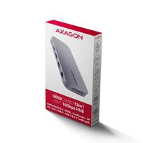 usb 100w laidas - AXAGON USB-C 10Gbps GEN2COMBO 12in1 Hub HMC-12GM2 Juodas (Black) - 2 nuotrauka