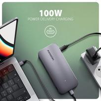 usb 100w laidas - AXAGON USB-C 10Gbps GEN2COMBO 12in1 Hub HMC-12GM2 Juodas (Black) - 6 nuotrauka