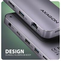 usb 100w laidas - AXAGON USB-C 10Gbps GEN2COMBO 12in1 Hub HMC-12GM2 Juodas (Black) - 7 nuotrauka