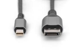 displayport 2.1 kabelis - Digitus DB-340106-020-S 8K DisplayPort Adapter Cable, Mini DP į DP, 2 m Juodas (Black) - 2 nuotrauka