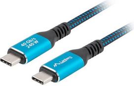 kabelis 240w - Lanberg USB-C M/M 4.0 CABLE 240W 8K 60HZ | CA-CMCM-44CU-0005-BK - 6 nuotrauka