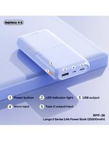 powerbank 20000mah - Remax RPP-26 20000mAh Juodas (Black) - 2 nuotrauka