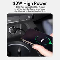 usb c pakrovejas - MOBILE CHARGER CAR USB/2P GRAY FFBH0 VENTION - 8 nuotrauka