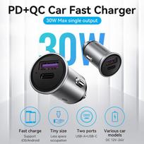 usb c pakrovejas - MOBILE CHARGER CAR USB/2P GRAY FFBH0 VENTION - 11 nuotrauka