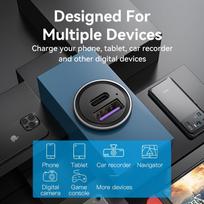 usb c pakrovejas - MOBILE CHARGER CAR USB/2P GRAY FFBH0 VENTION - 15 nuotrauka