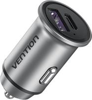 car charger usb port - MOBILE CHARGER CAR 30W USB/2P GRAY FFFH0 VENTION - 3 nuotrauka