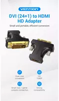 kabelis hdmi dvi - Vention HDMI į DVI adapteris AILB0 Juodas (Black) - 7 nuotrauka