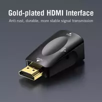 vga hdmi adapteris - Vention AIDB0 HDMI į VGA adapteris su 3.5 mm garsu (Black) - 7 nuotrauka