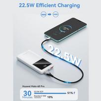 10000 power bank - Vention FHKW0, 10000mAh, 22.5W, baltas - 4 nuotrauka