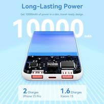 10000 power bank - Vention FHKW0, 10000mAh, 22.5W, baltas - 8 nuotrauka