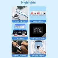 10000 power bank - Vention FHKW0, 10000mAh, 22.5W, baltas - 10 nuotrauka