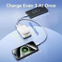 magnetine isorine baterija - Vention FHTW0, 10000mAh, 22.5W, magnetinis, baltas - 9 nuotrauka