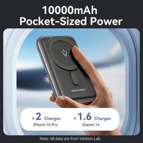magnetinis usb - Vention FHNB0 10000 mAh 20W Juodas (Black) - 11 nuotrauka