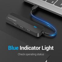 usb b c - USB-C iki 3x USB 2.0, RJ45, Micro-B Hub Vention TGOBB 0.15m, juodas - 3 nuotrauka