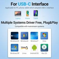 usb b c - USB-C iki 3x USB 2.0, RJ45, Micro-B Hub Vention TGOBB 0.15m, juodas - 4 nuotrauka
