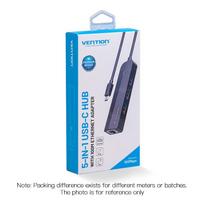 usb b c - USB-C iki 3x USB 2.0, RJ45, Micro-B Hub Vention TGOBB 0.15m, juodas - 14 nuotrauka