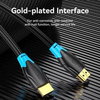 hdmi 2.0 kabelis 10m - Vention HDMI kabelis AACBL 2.0 4K 60Hz 10m Juodas (Black) - 10 nuotrauka
