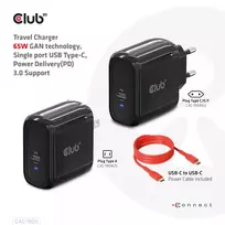 usb c pakrovejas - MOBILE TRAVEL CHARGER USB-C/PPS 65W CAC-1905EU CLUB3D - 3 nuotrauka