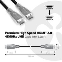 hdmi kabelis 5m - Club3D 4K UHD Cable HDMI To HDMI 1m Black - 5 nuotrauka