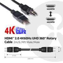hdmi laidas 2m - Club 3D HDMI 2.0 Rotary Cable 2m - 4 nuotrauka
