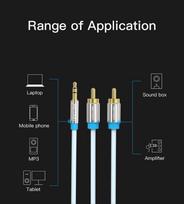 audio 3.5 mm cable - Vention 3.5mm Male to 2x RCA Male Audio Cable 2m Juodas (Black) - 9 nuotrauka