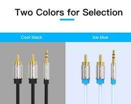 audio 3.5 mm cable - Vention 3.5mm Male to 2x RCA Male Audio Cable 2m Juodas (Black) - 10 nuotrauka
