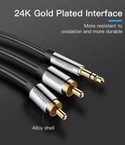 audio 3.5 mm cable - Vention 3.5mm Male to 2x RCA Male Audio Cable 2m Juodas (Black) - 13 nuotrauka