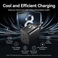 usb c pakrovejas - MOBILE CHARGER WALL 45W USB-C/2P WHITE FEFW0-EU VENTION - 5 nuotrauka