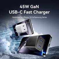 usb c pakrovejas - MOBILE CHARGER WALL 45W USB-C/2P WHITE FEFW0-EU VENTION - 12 nuotrauka